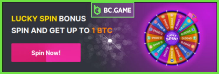 BC.game - The best lucky spin that pays in Cryptocurrency