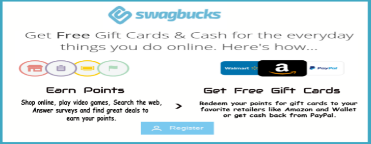 Swag Bucks - Earn points and redeem it for gift cards and cash reward